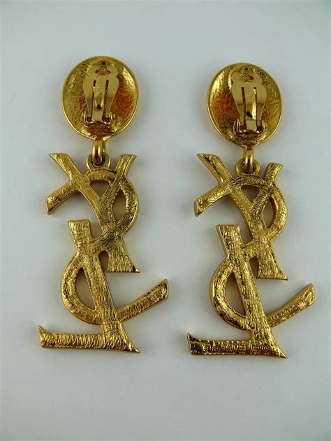 yves saint laurent monogram earrings|yves Saint Laurent earrings vintage.